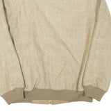 Mens Beige Herringbone Jacket M Polyester Blend Zip Closure Casual Outerwear