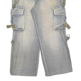 ANB Mens Relaxed Light Blue Denim Cargo Jeans W32 L28 Utility Style Comfort