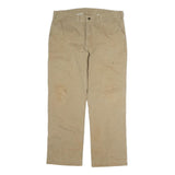 CARHARTT Mens Beige Regular Fit Straight Leg Cotton Trousers W38 L30 Workwear