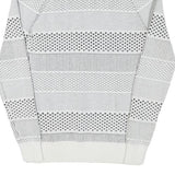 GUESS Womens White Patterned Jumper Cold Shoulder Round Neck Chunky Knit XS