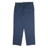 DICKIES Mens Polyester Blend Navy Classic Straight Trousers W40 L32 Workwear Zip