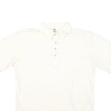 OSHMAN'S CLUB Mens White Short Sleeve Plain L Cotton Blend Polo Shirt Casual