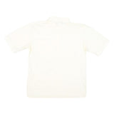 OSHMAN'S CLUB Mens White Short Sleeve Plain L Cotton Blend Polo Shirt Casual