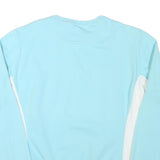 CHAMPION Mens Blue & White Crew Neck L Cotton Blend Pullover Sweatshirt