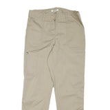 DKNY Womens Cotton Blend Beige Regular Straight Trousers W30 L27 Zip Closure