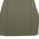 CALVIN KLEIN Womens Green Jumper Plain Roll Neck Basic Knit M Button Detail