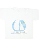 BEACH CLUB Mens White St. Thomas Sailboat Graphic T-Shirt L Short Sleeve Crew