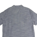 WOOLRICH Mens Blue XL Cotton Short Sleeve Shirt Casual Summer Button