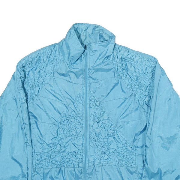 TRIPLES Womens Blue Nylon Jacket M Zip Lightweight Casual