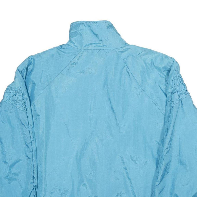 TRIPLES Womens Blue Nylon Jacket M Zip Lightweight Casual