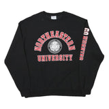 CHAMPION Mens Black Northeastern University Crew Neck Sweatshirt L Cotton Blend