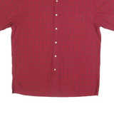 NAUTICA Mens Red Check Shirt L Button Down Casual Cotton Summer