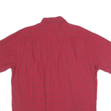 NAUTICA Mens Red Check Shirt L Button Down Casual Cotton Summer