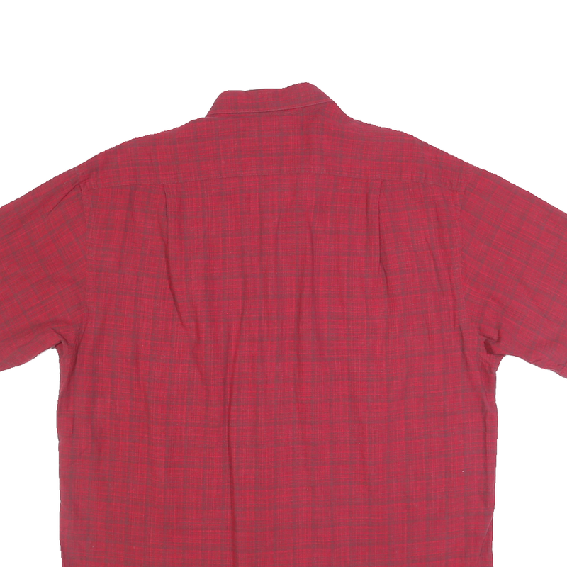 NAUTICA Mens Red Check Shirt L Button Down Casual Cotton Summer