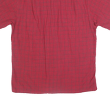 NAUTICA Mens Red Check Shirt L Button Down Casual Cotton Summer
