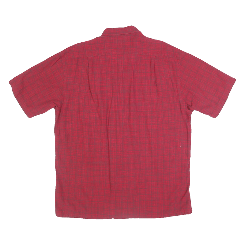 NAUTICA Mens Red Check Shirt L Button Down Casual Cotton Summer