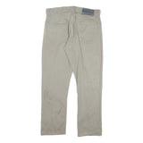 CALVIN KLEIN JEANS Mens Cotton Blend Beige Regular Straight Trousers W34 L30 Zip
