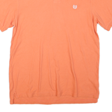 CHAPS Mens Orange Polo Shirt Short Sleeve Plain L Cotton Blend Classic Casual
