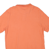 CHAPS Mens Orange Polo Shirt Short Sleeve Plain L Cotton Blend Classic Casual