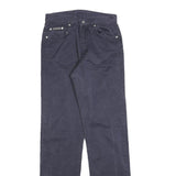 CALVIN KLEIN Womens Cotton Blend Navy Blue Regular Straight Trousers W27 L32