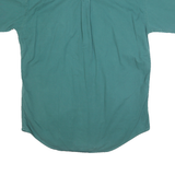 CHAPS Mens Green Cotton Short Sleeve Shirt M Button Down Casual