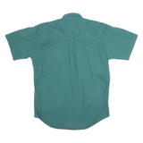 CHAPS Mens Green Cotton Short Sleeve Shirt M Button Down Casual