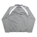 STARTER Mens Grey & White Track Jacket L Polyester Blend Zip Athletic Style