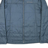 COLUMBIA Mens Blue Jacket S Polyester Blend Plain Lightweight Outdoor Zip
