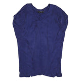 ALL SAINTS Womens Blue Rayon Day Dress Sleeveless V-Neck UK 10 Elegant Soft