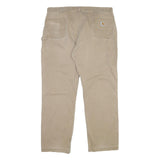 CARHARTT Mens Cotton Blend Beige Regular Fit Straight Leg Trousers W44 L30