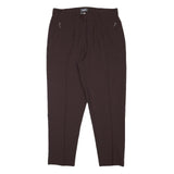 LINEAV Womens Relaxed Brown Polyester Blend Trousers W34 L28 Zip Closure