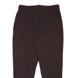 LINEAV Womens Relaxed Brown Polyester Blend Trousers W34 L28 Zip Closure