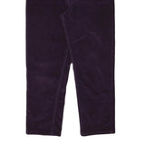 FASHION BUG Womens Cotton Blend Purple Relaxed Straight Trousers W32 L28