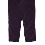 FASHION BUG Womens Cotton Blend Purple Relaxed Straight Trousers W32 L28