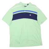 CHAPS Mens Green & Blue Plain Polo Shirt 2XL Cotton Blend Casual Short Sleeve