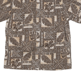 BLUE HAWAII Womens Brown & Cream Patchwork Pattern Shirt S Hawaiian Floral
