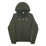 ELLESSE Womens Green Zip Hooded Jacket XS Polyester Blend Logo Print