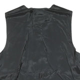 CUIR COUNTY Mens Black Leather Button Jacket L Polyester Blend Plain Waistcoat