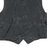 CUIR COUNTY Mens Black Leather Button Jacket L Polyester Blend Plain Waistcoat