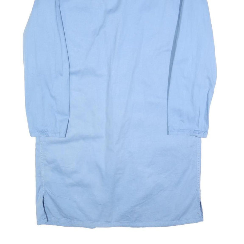 LUTTEURS Mens Blue Cotton Button Jacket M Plain Lightweight Casual Style