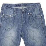 Mens Blue Casual Denim Style Cotton Blend Shorts M W32 Pocket Detail