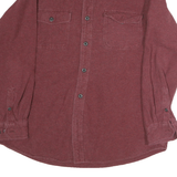 GRIZZLY MOUNTAIN Mens Maroon Cotton Shirt M Casual Long Sleeve Buttoned Pockets