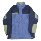 COLUMBIA Mens Blue & Green Outdoor Jacket XL Polyester Colourblock Zip