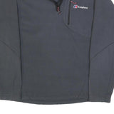 BERGHAUS Mens Black Outdoor Pullover Plain 1/4 Zip Polyester Jumper S