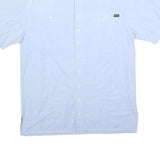 GO WEST Mens Blue Cotton Blend Shirt S Casual Short Sleeve Button Pocket