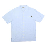 GO WEST Mens Blue Cotton Blend Shirt S Casual Short Sleeve Button Pocket