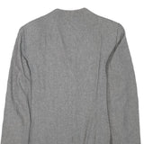 LIU JO Womens Grey Wool Blend Tailored Jacket S Buttoned Pocketed Plain