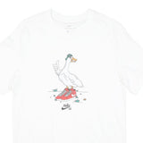 NIKE Mens White Graphic T-Shirt S Short Sleeve Crew Neck Cotton Blend Casual