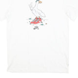 NIKE Mens White Graphic T-Shirt S Short Sleeve Crew Neck Cotton Blend Casual
