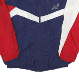 CONVERSE Mens Blue & Red Zip Jacket XL Polyester Blend Colourblock Retro